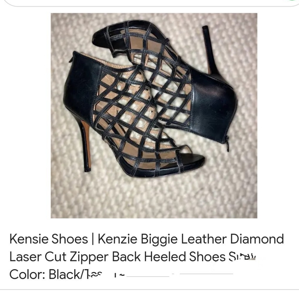 Black caged heels